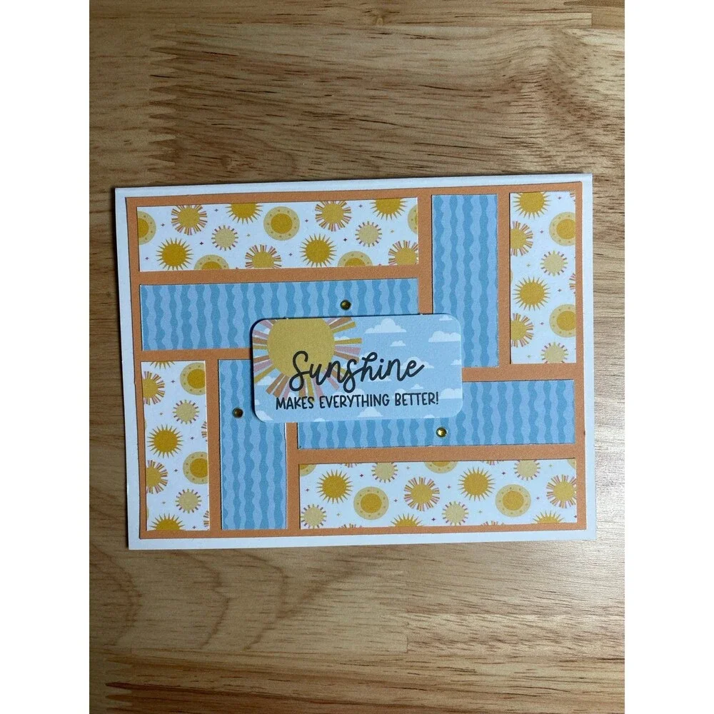 Handmade Summer Blank Greeting Card A2 & Envelope
